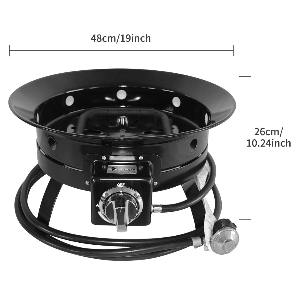 ZOKOP 19 Inch Yard Gas Brazier Heater Black
