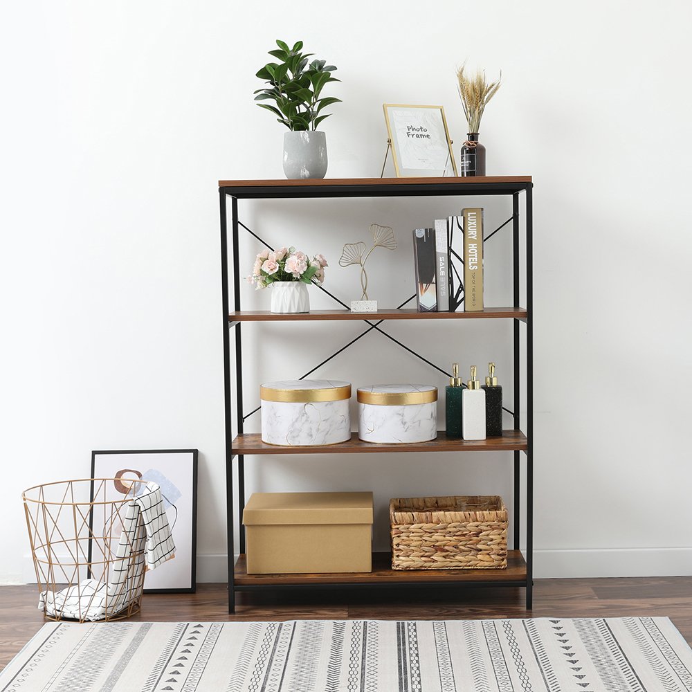 4Shelf Industrial Style Metal Wood Bookshelves
