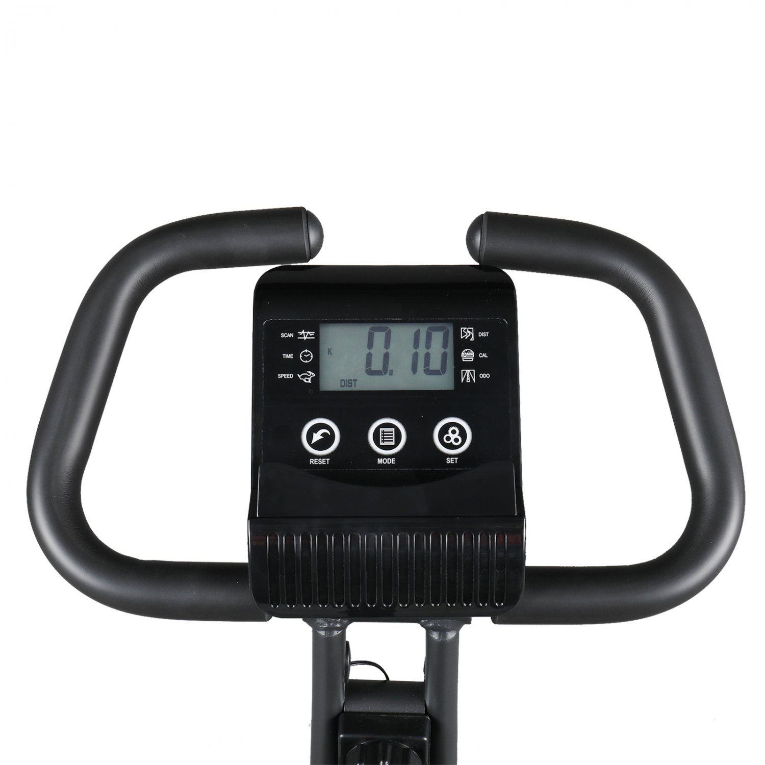 8-Speed Manual Adjustment Folding Exercise Bike with Monitor Black