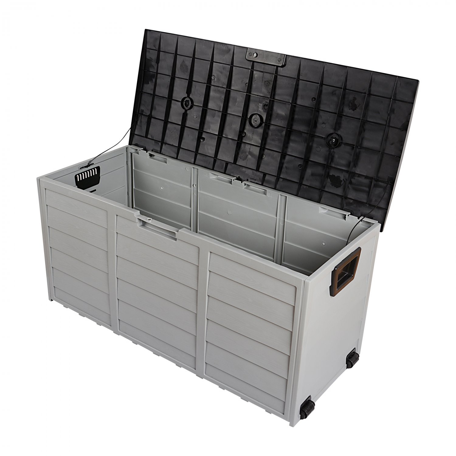 75Gallon Outdoor Garden Plastic Lockable Storage Deck Box with Wheels