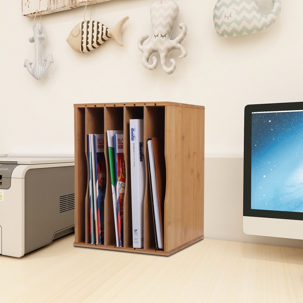 Desk File Sorter Organizer with 4 Adjustable Shelves