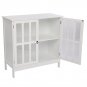Transparent Double Door Side Cabinet White