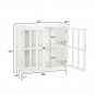 Transparent Double Door Side Cabinet White