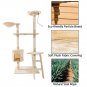 60" Solid Cute Sisal Rope Plush Cat Climb Tree Cat Tower Beige