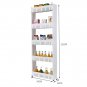 Rolling 5-Tier Slim Slide-Out Storage Organizer White
