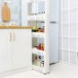 Rolling 5-Tier Slim Slide-Out Storage Organizer White