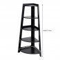 5-Tier Wood Corner Shelf Black