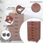 7-Drawer Wooden Filing Cabinet Dark Walnut Color