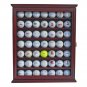 Lockable 49-Golf Ball Display Case Cabinet with 98% UV Protection Brown