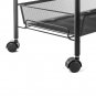 4-Tier Honeycomb Net Storage Cart with Hooks Black