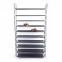 10-Tier Non-woven Fabric Shoe Rack with Handle Black