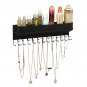 Magnetic Wall-mounted Jewelry Storage with 25 Hooks Black