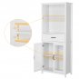 MDF Spray Paint Upper Shelf Middle Drawer Lower Two Doors Bookcase White