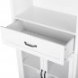 MDF Spray Paint Upper Shelf Middle Drawer Lower Two Doors Bookcase White