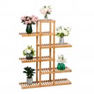 12-Seat 100% Bamboo Plant Stand Natural