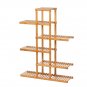 12-Seat 100% Bamboo Plant Stand Natural