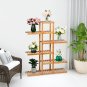 12-Seat 100% Bamboo Plant Stand Natural