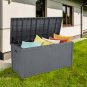 113-Gallon Outdoor Plastic Waterproof Storage Deck Box Grey