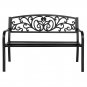 50" Iron Outdoor Courtyard Leisure Bench