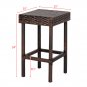 4-Pack PE Cane Bar Chair Brown