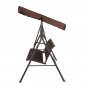 Iron Swing with Canopy Teslin Cushion Brown