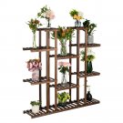11-Seat Multifunctional Carbonized Wood Plant Stand
