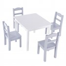 Children's Table and Chair Set White & Gray
