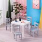 Children's Table and Chair Set White & Gray