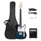 Glarry GTL Semi-Hollow Electric Guitar with Pickups & Amp Kit Blue