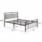 Single-layer Pull Buckle Iron Queen Size Bed Black