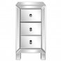 Contemporary Glamour Style Mirrored 3-Drawers Nightstand