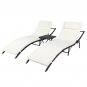 2-Pack Folding Chair with Coffee Table