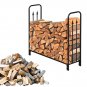 44-Inches Iron Fireplace Firewood Stand with Arrow Black