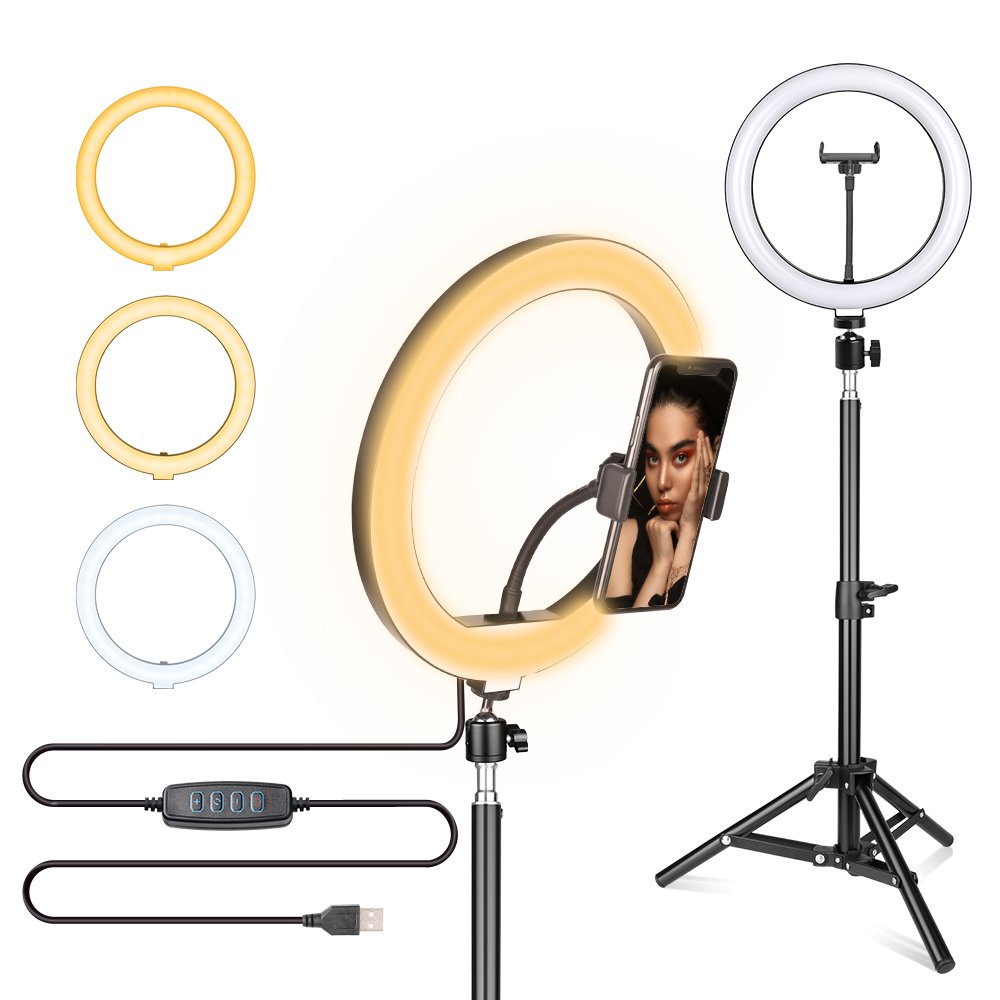 10-Inch Ring Floor Lamp Stand Set