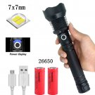 Waterproof 6,000 Lumen Rechargeable Zoom Flashlight with USB Cable & Batteries