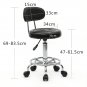 Adjustable Height Round Bar Stool with Backrest Black