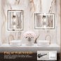 Rectangular Built-in Light Strip Bathroom Mirror with Anti-fog Silver