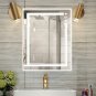 Rectangular Built-in Light Strip Bathroom Mirror with Anti-fog Silver