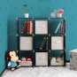 3-Tier 9-Compartment Fabric Storage Shelf Black
