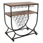 Wine Rack Cart with Glass Holder