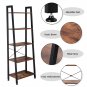 5-Tiers Industrial Ladder Storage Shelf Black
