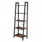 5-Tiers Industrial Ladder Storage Shelf Black