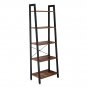 5-Tiers Industrial Ladder Storage Shelf Black
