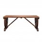 2-Person Rustic Outdoor Wagon Wheel Porch Bench Brown