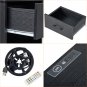 3-Drawer Bedside Table with Socket & Wireless Charger & LED Light Black