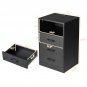 3-Drawer Bedside Table with Socket & Wireless Charger & LED Light Black