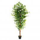 6FT Solid Wood Simulation Banyan Tree with 1260 Leaves
