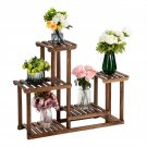 7-Seat Multi-function Carbonized Wood Plant Stand