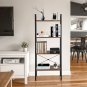 4-Tier Industrial Ladder Shelf Black