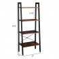 4-Tier Industrial Ladder Shelf Black